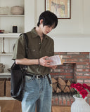 Loib Pig Zipper Short Sleeve Shirt