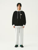 White Flower Dot Color Matching Hoodie