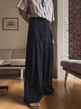 Lloyd Pintuck Maxi Wide Belt Slacks