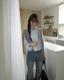 KN Crop Stripe Slim Shirt