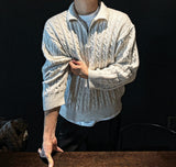 Rope Cable Half Zip-up Knit