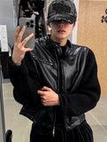 Deep Black Knit Suede Jacket