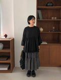 Shinpis Frill Check Long Skirt