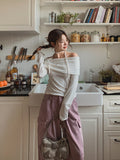 Rolly Tie Off Shoulder Long Sleeve Tee