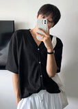 Linen short sleeve cardigan