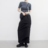 Seleun String Shirring Long Skirt