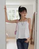 Pocon Shirring Ribbon String Corset Sleeveless Blouse