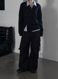 Pin Cotton Wide Cargo Pants