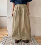 Shana Banding Pin Tuck Cotton Balloon Pants