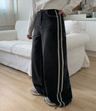 Lotney Line Denim Wide Pants