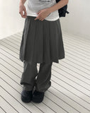 Pippi Pleated Bootcut Back Banding Skirt Long Pants