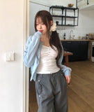 Meloni Ribbed Shirred Long Sleeve
