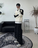 Oz Varsity Balloon Knit Zip Up