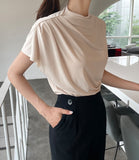 Evid Shirring Drape T-Blouse