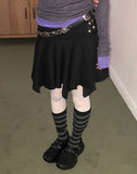 Fallen Folding Unbalanced Mini Skirt