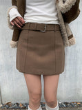 [Belt Set] Ropan Wool Mini Belt Skirt