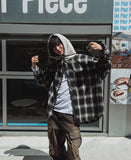 Kitsch hooded balloon check shirt