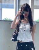 Nelly off-lace frill sleeveless blouse