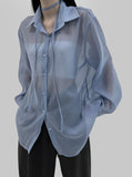 Wilbeu Choker See-Through Shirt