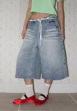 CAT WASHED BERMUDA DENIM