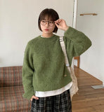 Bato Color Round Boucle Wool Knit