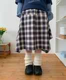 Dabiru Check Banding Layered Skirt