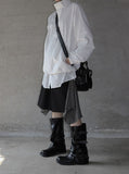 Two-bead check scarf pants