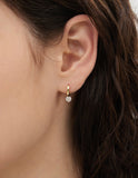 Essence Silver Moissanite Petite One Touch Earrings