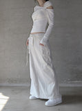 Pigmented cut cargo long skirt