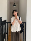 Folding Embroidery Punching Ribbon Nashi Blouse