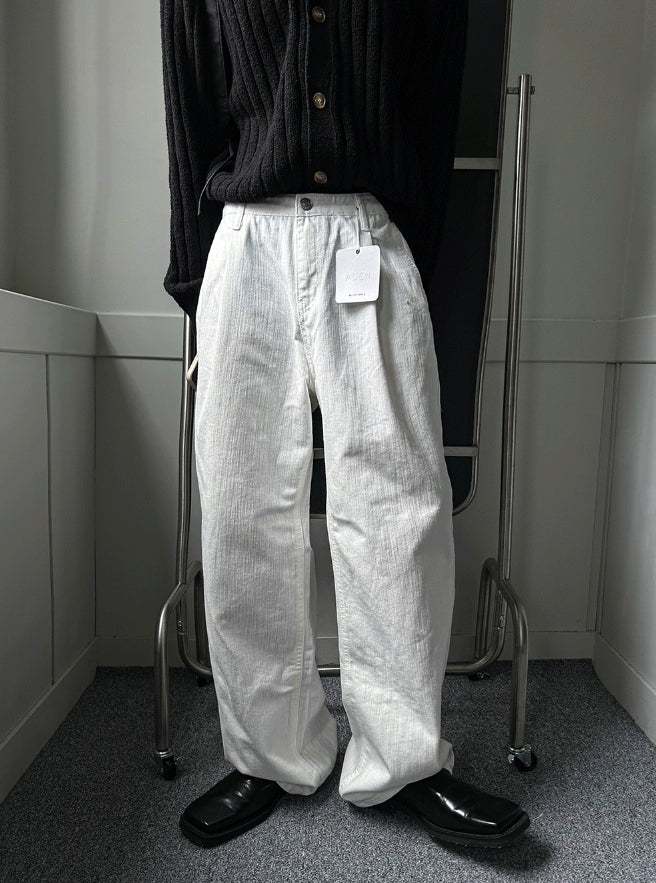 【COSYHARU】Slab White Wide Denim Pants COSYHARU (コシハル) - スラブホワイトワイドデニムパンツ
