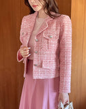 Ronda Mix Collar Pearl Tweed Jacket