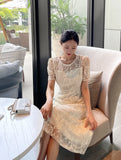 Bouquet embroidery lace one piece