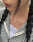 Valley Clear Heart Ball Necklace