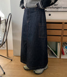 Cotiva Raw Denim Cargo Long Skirt