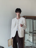Shaki Tweed Round Jacket