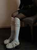 See-through two-tone knee-high socks