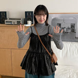 Chomin nylon back ribbon sleeveless blouse