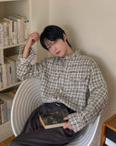 Diruin Tweed Damage Crop Shirt Jacket