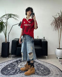 Peon Smoke Washing Collar Tee