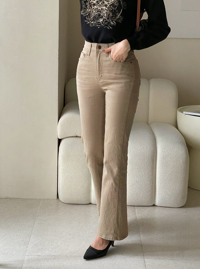 【I AM MARI】Eve Semi Bootcut Banding Cotton Pants I AM MARI (アイアムマリ) - イブセミブーツカットバンディング