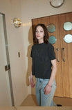 Ribbon Denim Pigment Crop TEE