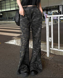 Camo Long Slim Flare Pants