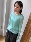 Mejini Color Tencel Basic Long Sleeve Tee