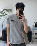 Tez diagonal Henley neck t-shirt