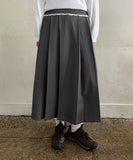 Coendy Banding Lace Pleated Skirt