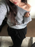 Luke One-Shoulder Boat Neck Loose Fit Knit