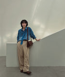 f/w depth one tuck wide slacks