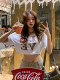 Love Leopard Crop Off Shoulder Short Sleeve