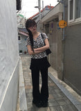 Molly Check Short Sleeve Slim Cardigan